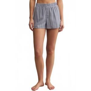 NEW Z LOUNGE boyfriend boxer short in blue velvet